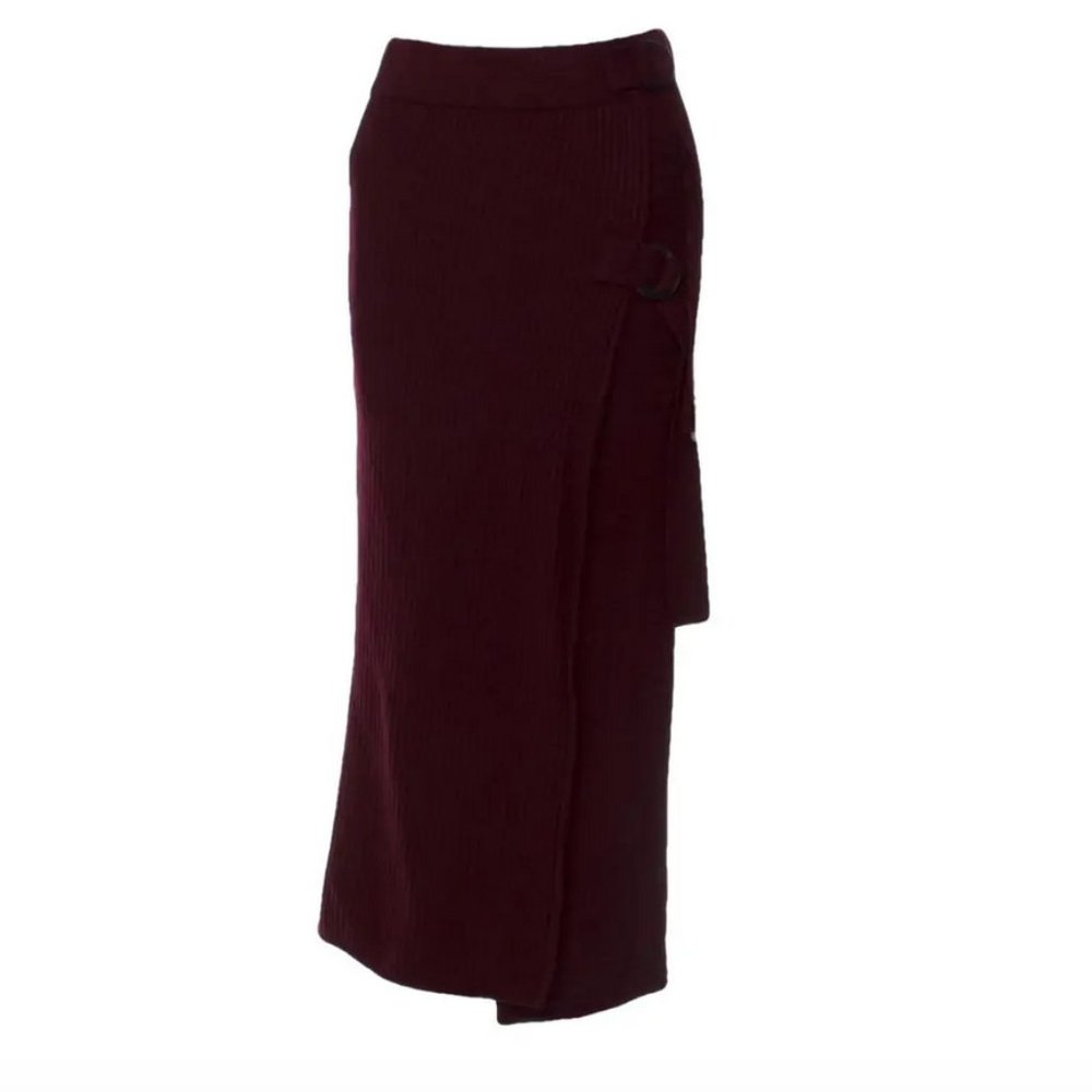Wool burgundy maxi skirt Jonathan Simkhai, size 2